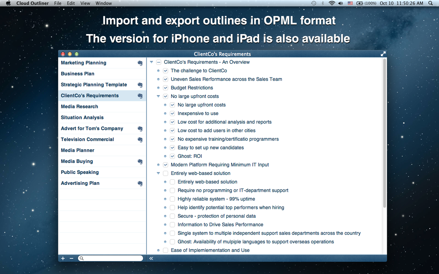 Outline Program For Mac