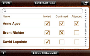 guests list iphone screenshot